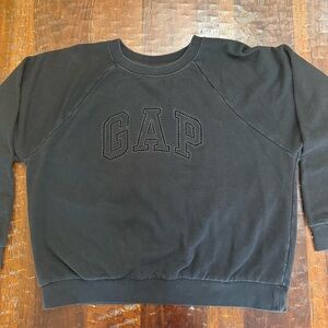 GAP Black on Black Pullover Crew Sweatshirt